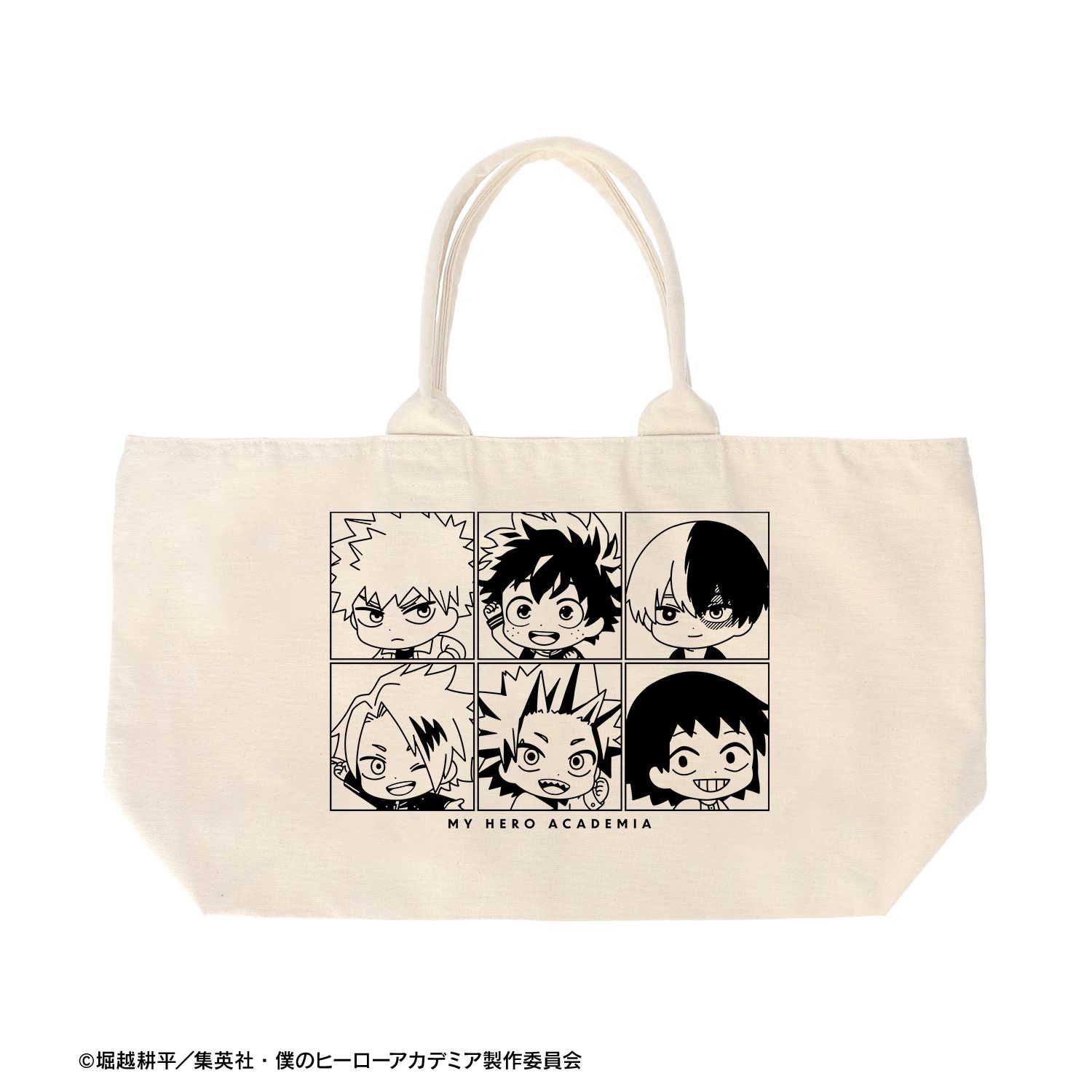 アニメ『僕のヒーローアカデミア』 集合 ちびキャラ 赤い私服ver. BIGジップトートバッグ 画像 3 | AniSmile