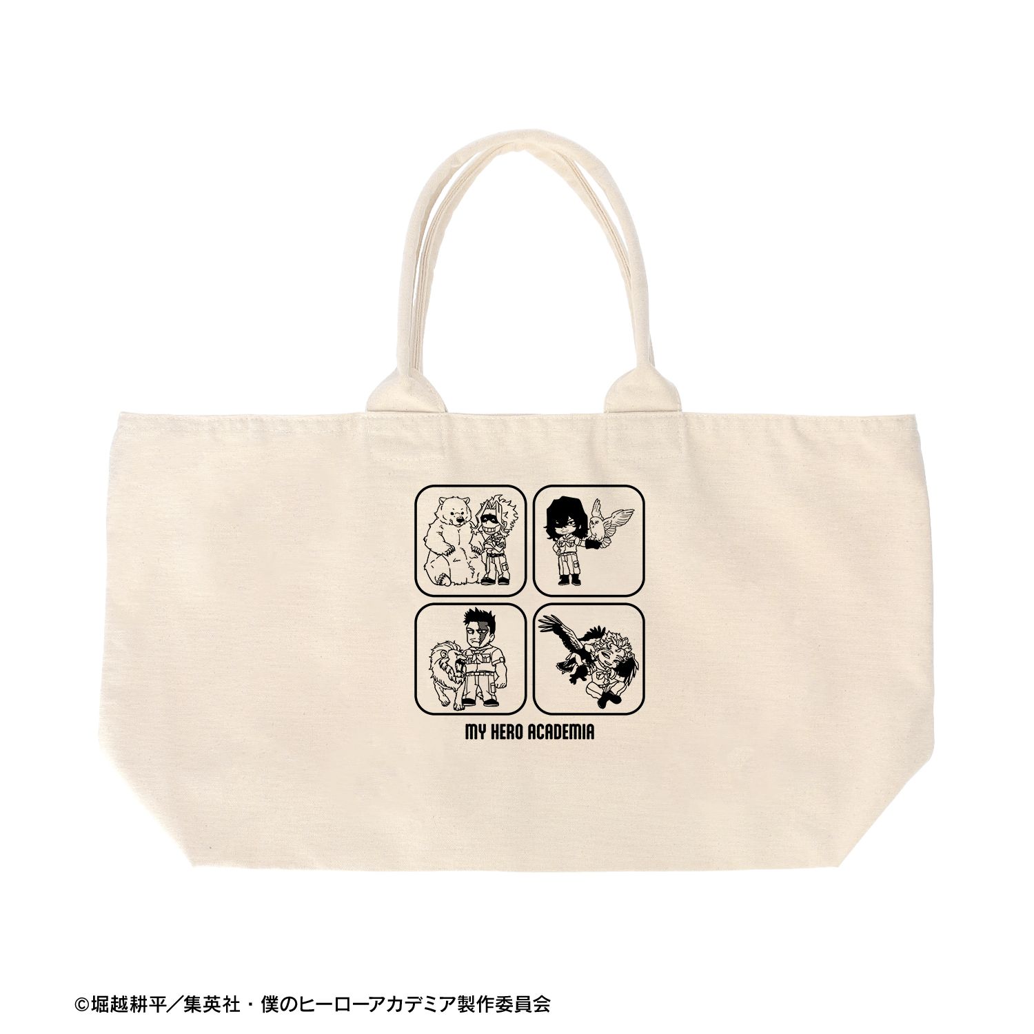 アニメ『僕のヒーローアカデミア』 集合 ちびキャラ 動物とのふれあいver. BIGジップトートバッグ ver.B 画像 3 | AniSmile