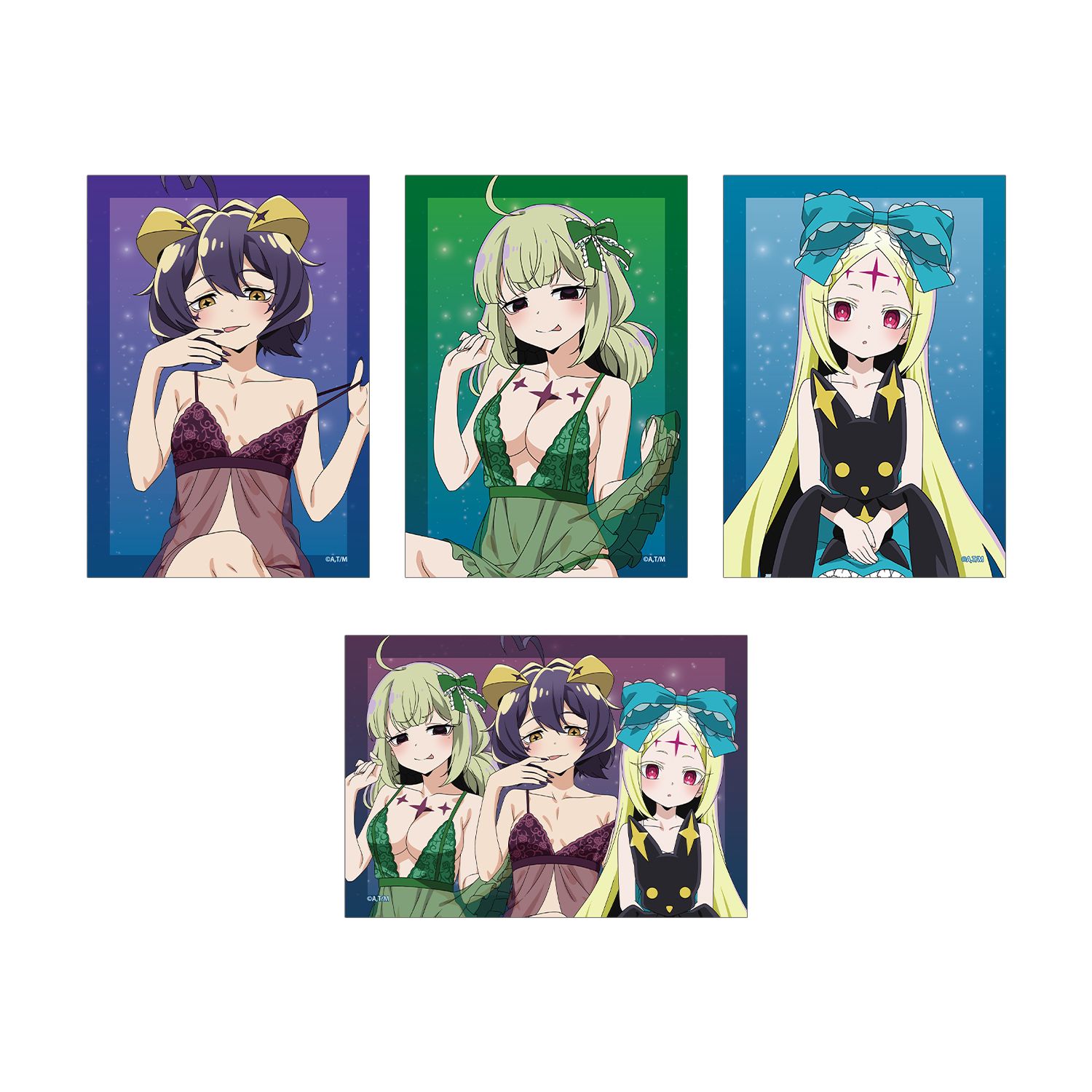 TVアニメ「魔法少女にあこがれて」 描き下ろし ムーンナイトver. ブロマイド4枚セット - AniSmile