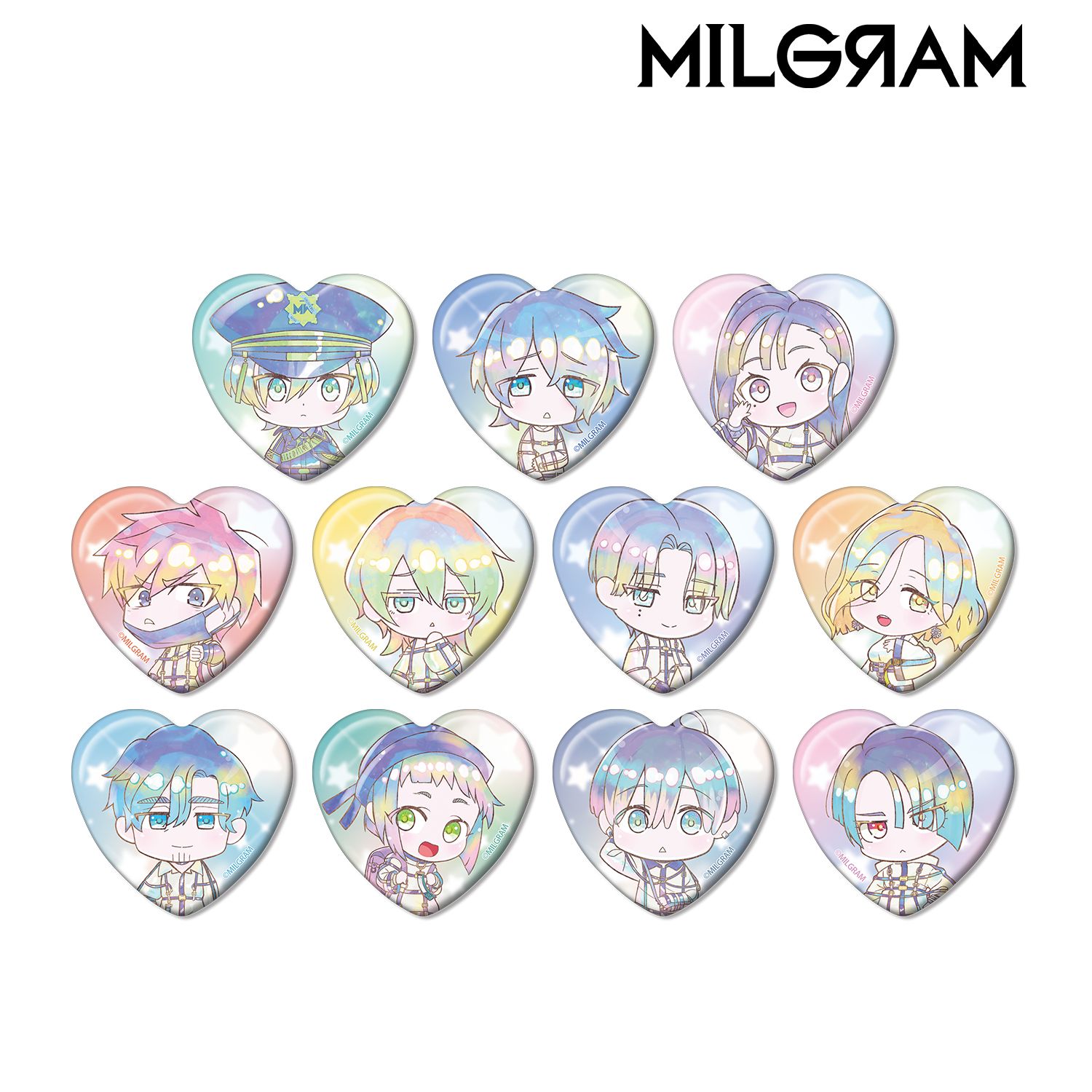 MILGRAM -ミルグラム- トレーディング デフォルメAni-Art KAWAII label ハート型缶バッジ(単位/単品) 图片 3 | AniSmile