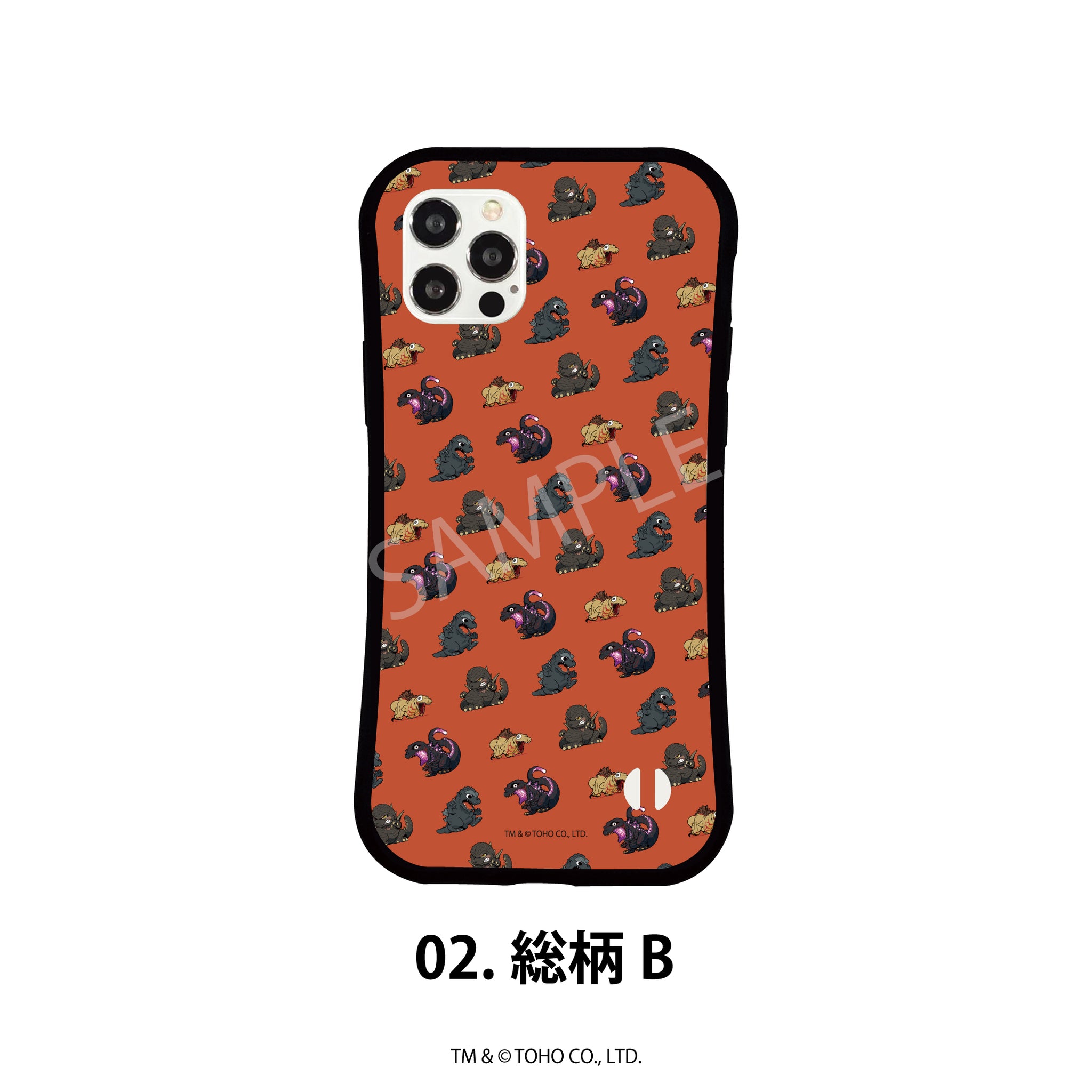 ゴジラシリーズ グリップスマホケース(iPhone7/8/SE2) 02.総柄B - AniSmile