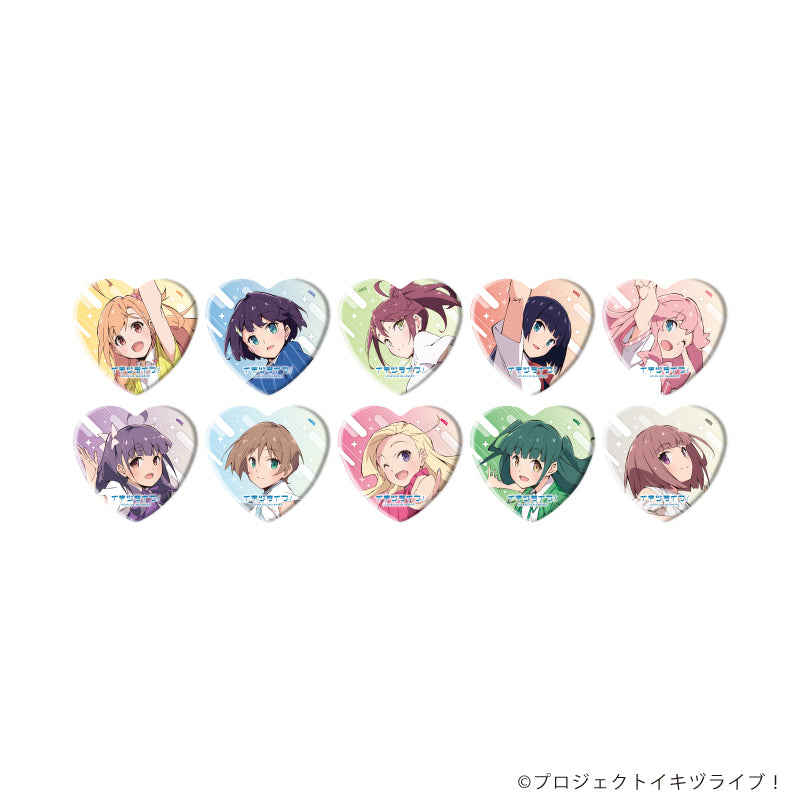ハート型缶バッジ「イキヅライブ! LOVELIVE! BLUEBIRD」02/トレーディング(全10種)(公式イラスト) - AniSmile