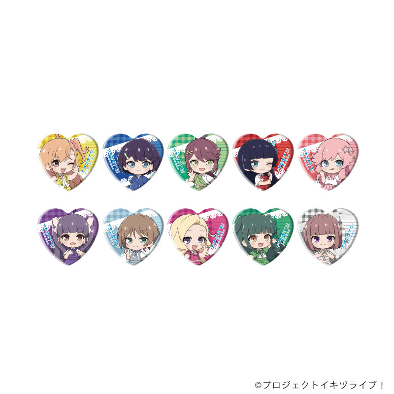 ハート型缶バッジ「イキヅライブ! LOVELIVE! BLUEBIRD」03/トレーディング(全10種)(ミニキャライラスト) - AniSmile