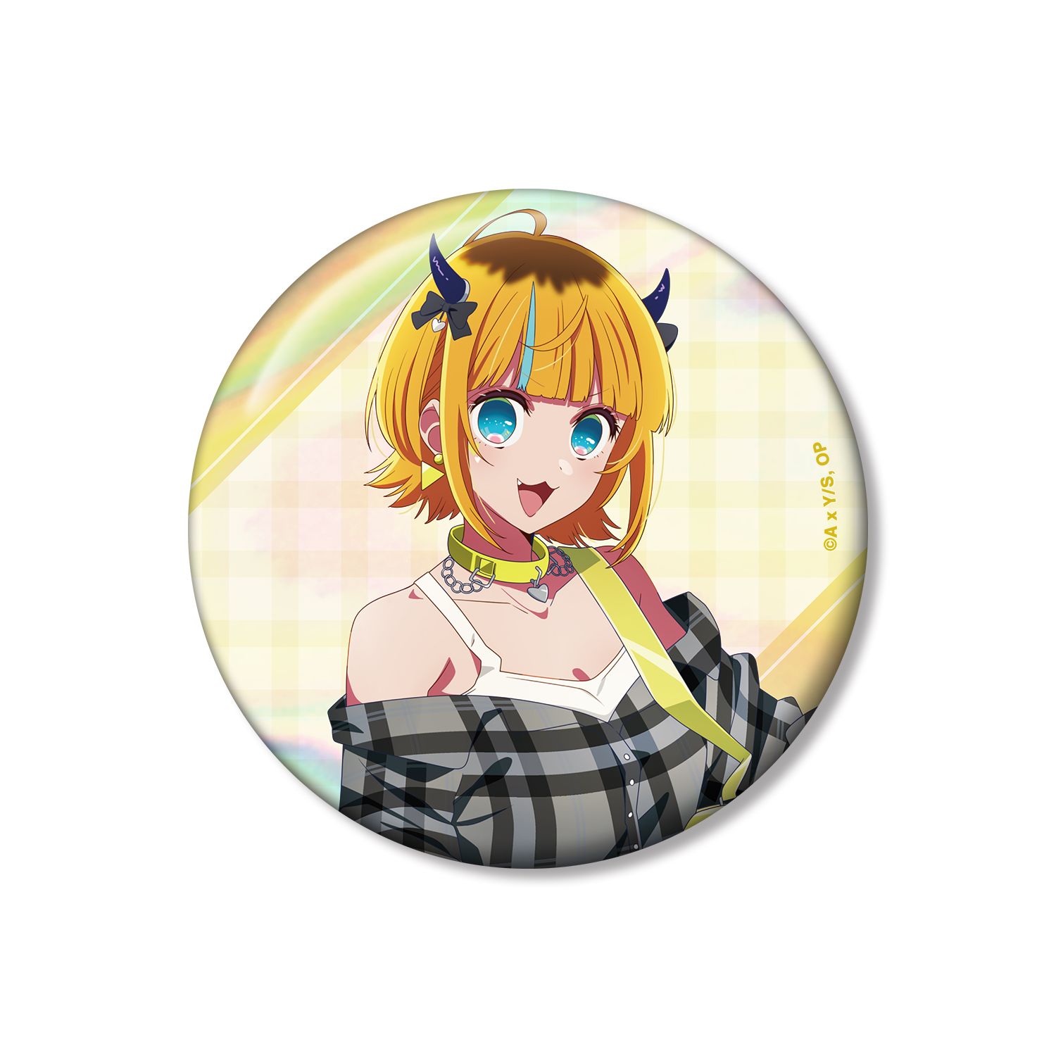 【推しの子】 描き下ろし MEMちょ ロックバンドver. 75mmオーロラ缶バッジ - AniSmile