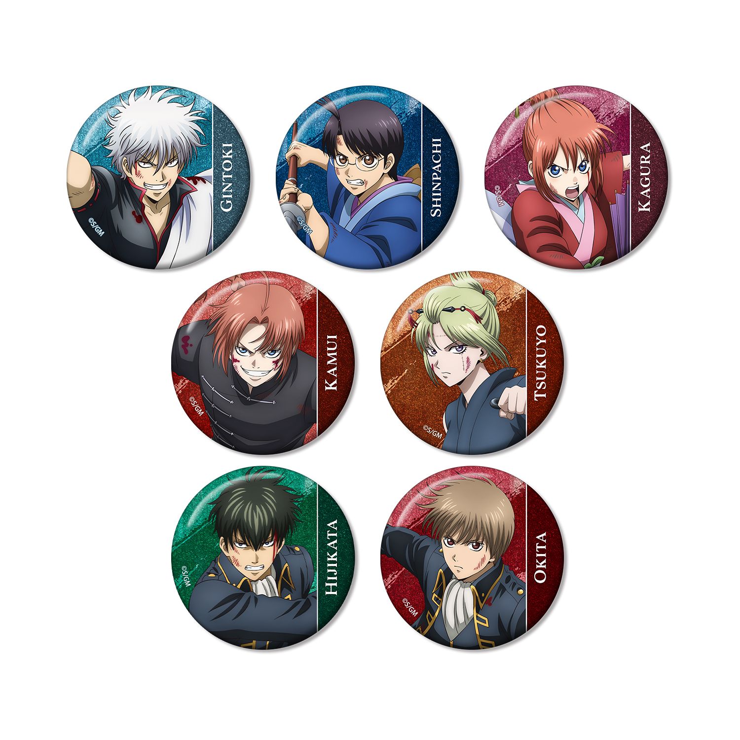 新劇場版 銀魂 -吉原大炎上- 描き下ろし 戦いへver. トレーディンググリッター缶バッジ(単位/単品) - AniSmile