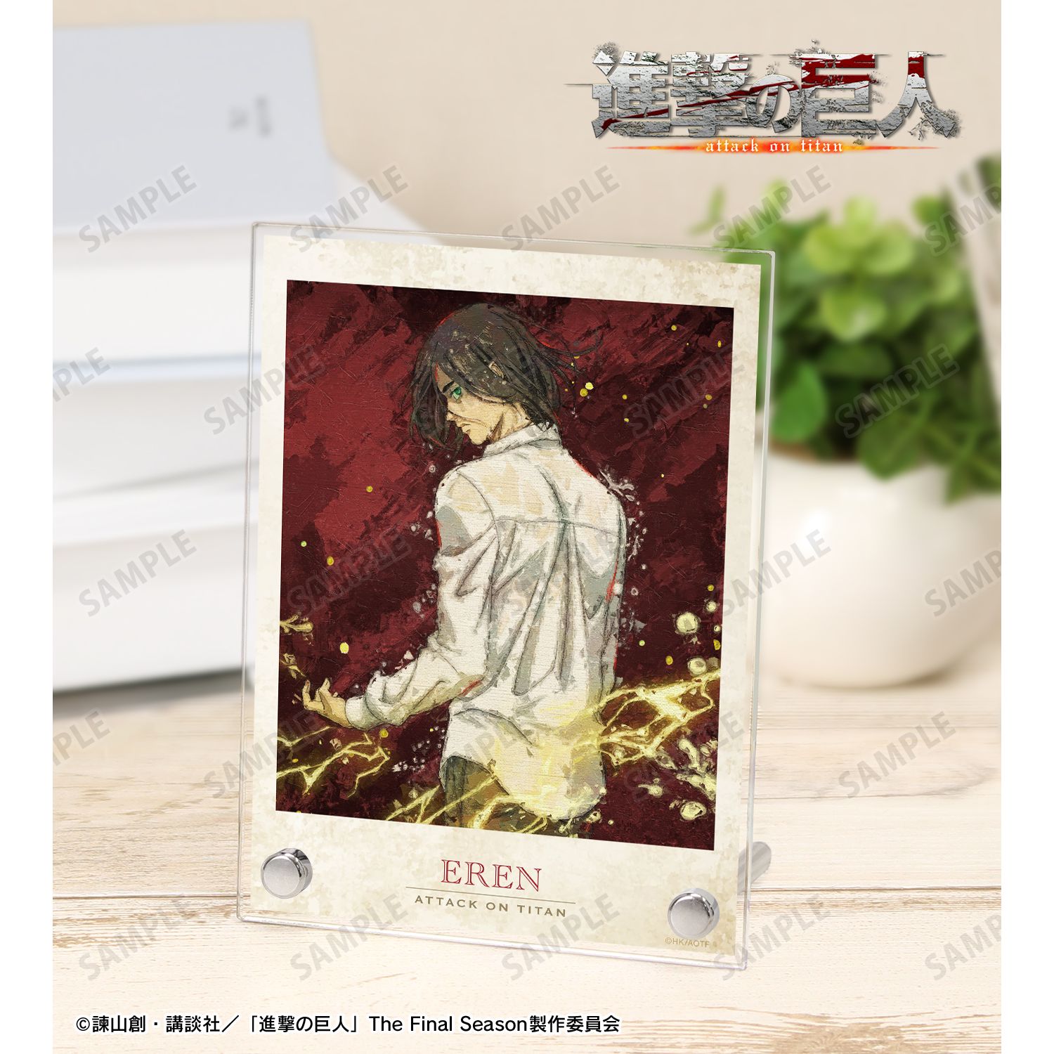 TVアニメ『進撃の巨人』 描き下ろし エレン 戦う背中ver. grunge CANVAS A6アクリルパネル Image 3 | AniSmile