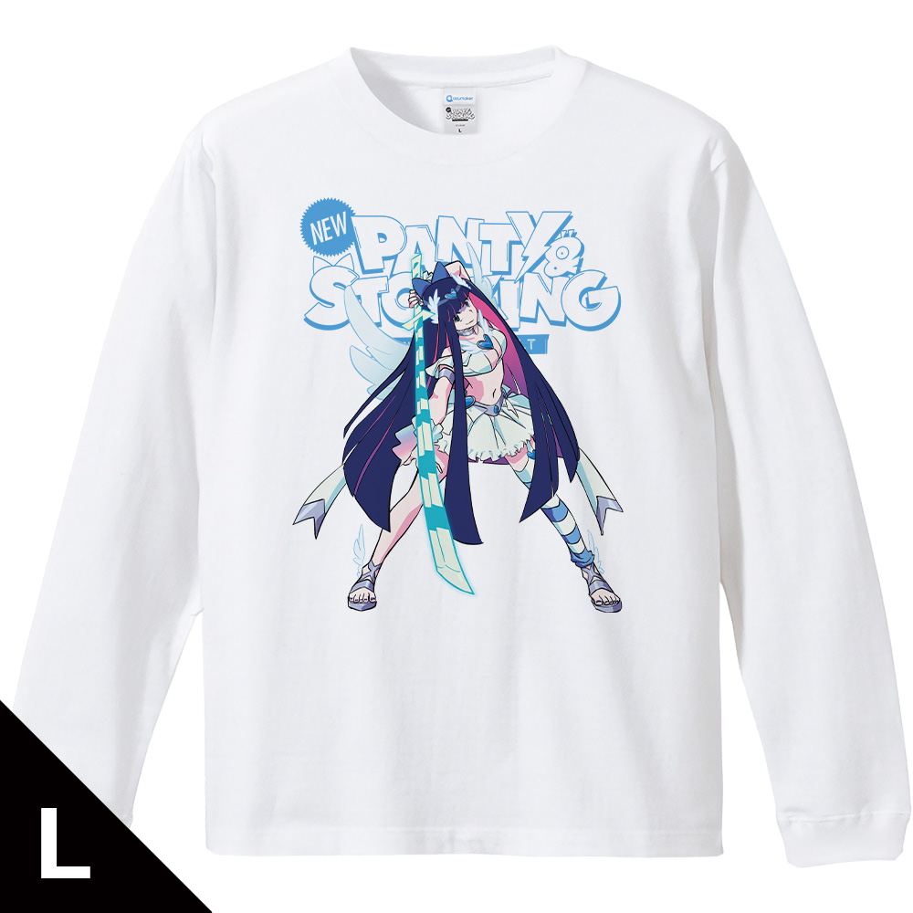 New PANTY & STOCKING with GARTERBELT リブ付ロングスリーブTシャツ ストッキング リアル等身ver. Lサイズ - AniSmile