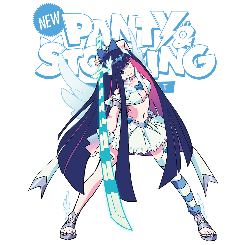 New PANTY & STOCKING with GARTERBELT リブ付ロングスリーブTシャツ ストッキング リアル等身ver. Lサイズ Image 3 | AniSmile