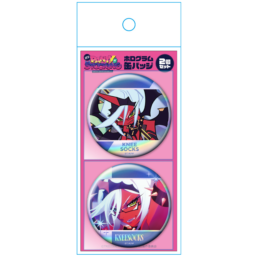 New PANTY & STOCKING with GARTERBELT ホログラム缶バッジ2個セット ニーソックス Image 3 | AniSmile