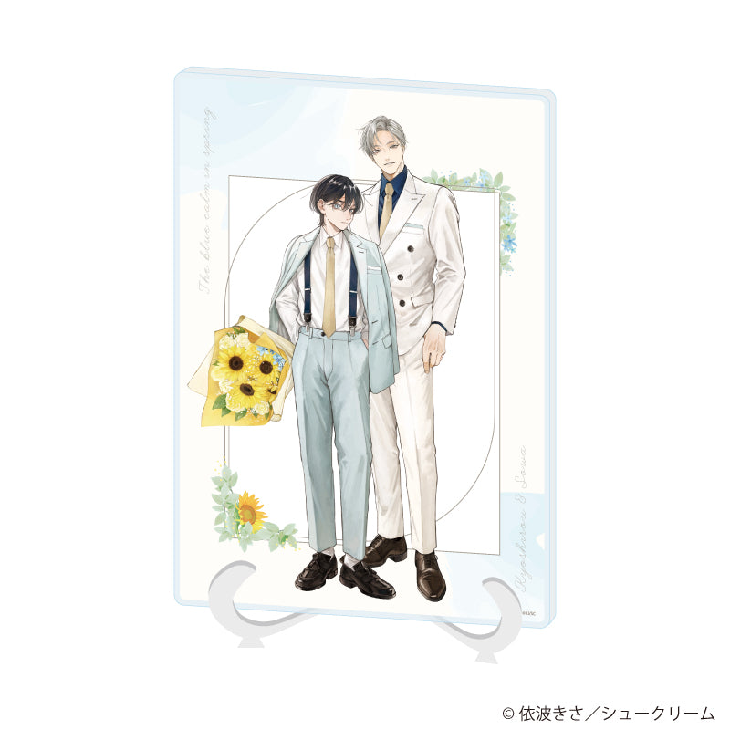 アクリルアートボード(A5サイズ)「春に凪ぐ青」01/匡士郎&颯和(描き下ろしイラスト) - AniSmile