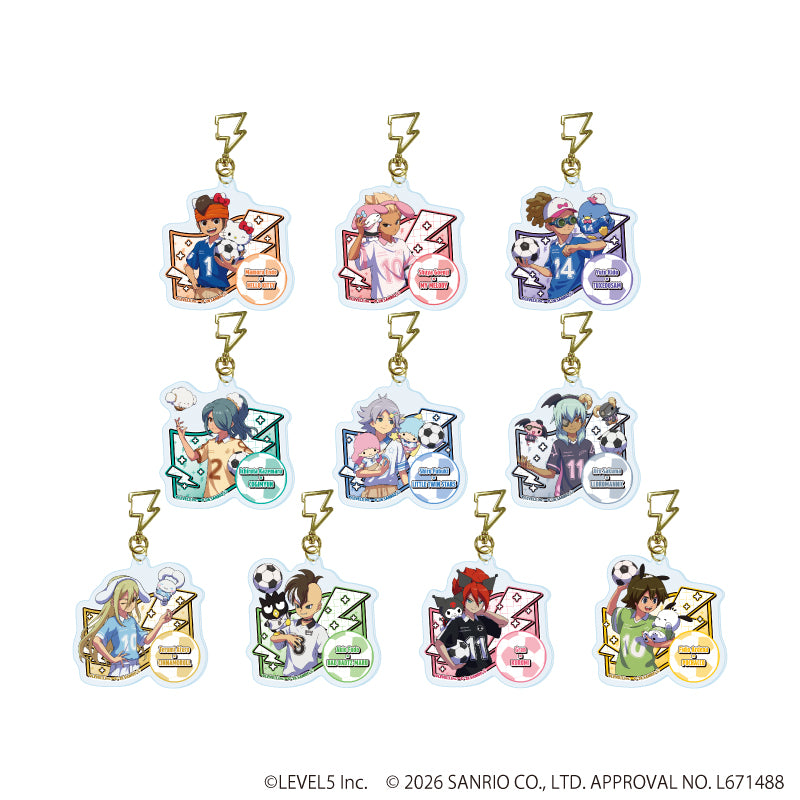 雷型ナスカン付きアクリルキーホルダー「イナズマイレブン×サンリオキャラクターズ」03/ブラインド(全10種)(コラボイラスト) - AniSmile