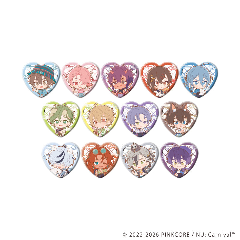 ハート型缶バッジ「NU: カーニバル」02/ブラインド(全13種)(ミニキャライラスト) - AniSmile