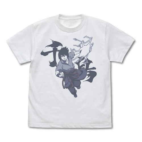 NARUTO-ナルト- 疾風伝 うちはサスケ 『千鳥』 Tシャツ/WHITE-XL 画像 2 | AniSmile