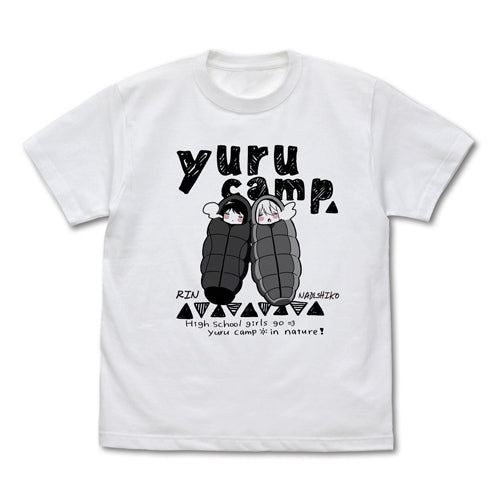ゆるキャン△ リン&なでしこシュラフ Tシャツ/WHITE-S - AniSmile