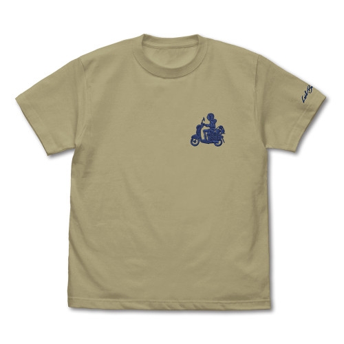ゆるキャン△ SEASON3 バイク志摩リン ワンポイント刺繍Tシャツ/SAND KHAKI-M 画像 2 | AniSmile