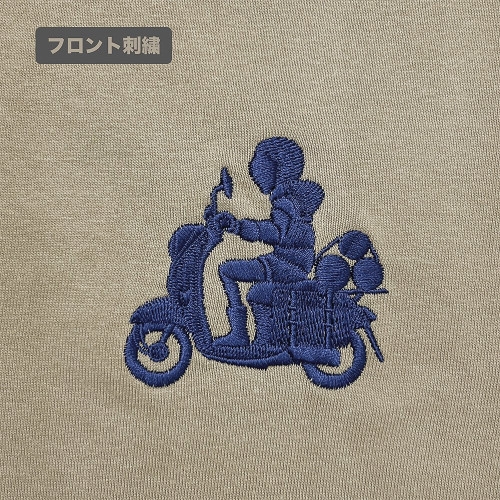 ゆるキャン△ SEASON3 バイク志摩リン ワンポイント刺繍Tシャツ/SAND KHAKI-M 画像 3 | AniSmile