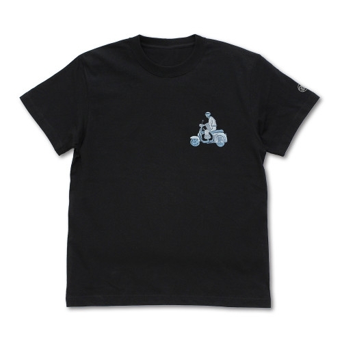 銀魂. 銀さんとバイク ワンポイント刺繍Tシャツ/BLACK-S 图片 2 | AniSmile