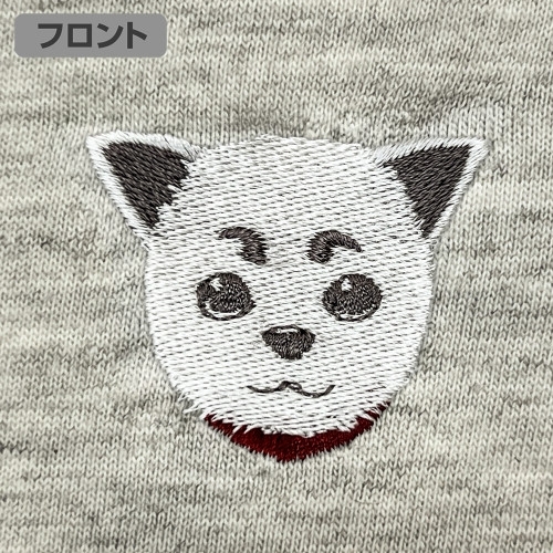 銀魂. 定春 ワンポイント刺繍Tシャツ/OATMEAL-M Image 3 | AniSmile