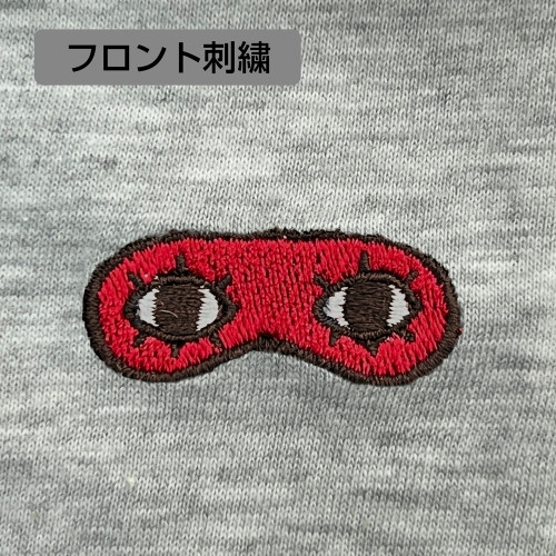 銀魂. 沖田総悟のアイマスク ワンポイント刺繍Tシャツ/ASH-M Image 3 | AniSmile