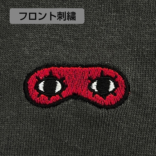 銀魂. 沖田総悟のアイマスク ワンポイント刺繍Tシャツ/SUMI-M Image 3 | AniSmile
