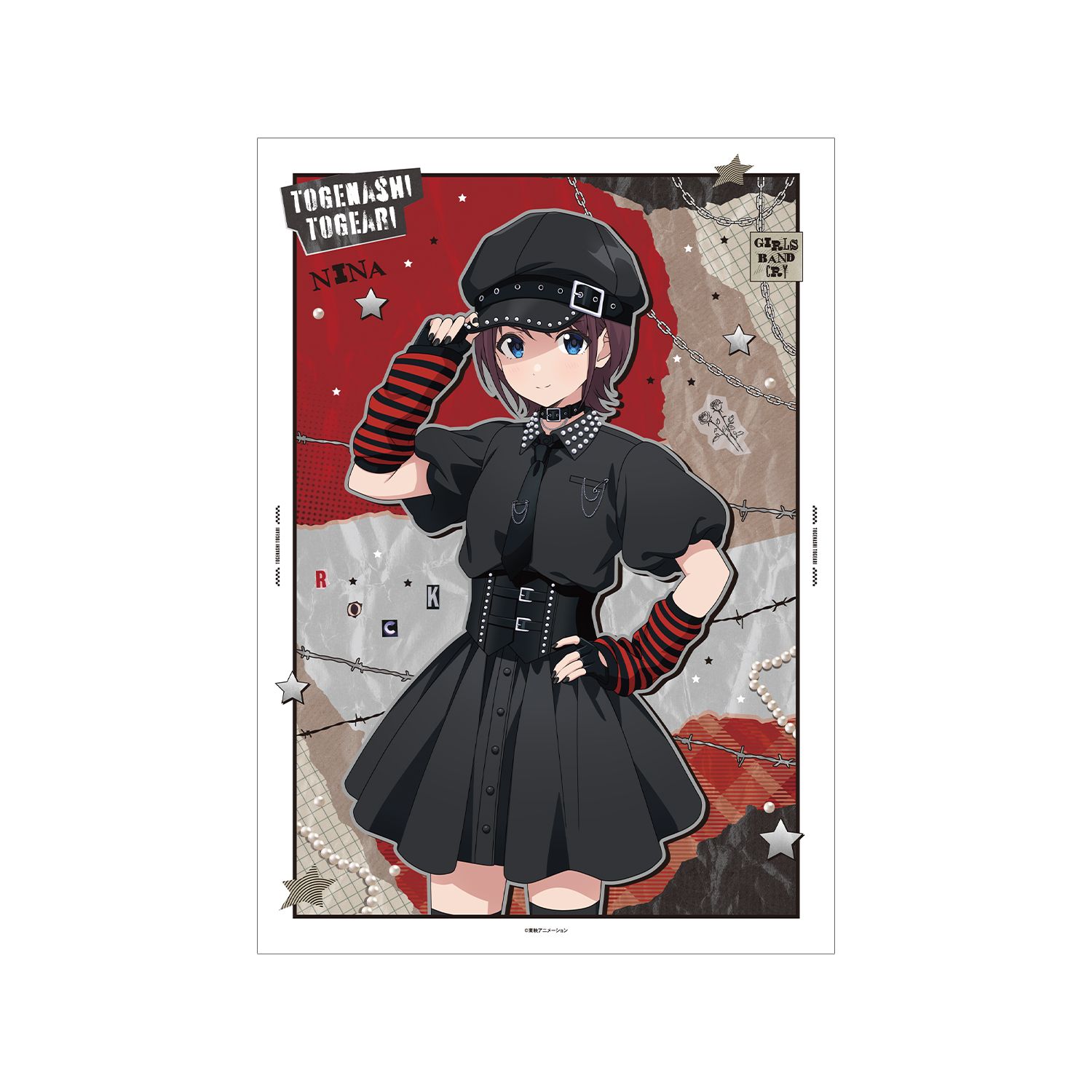 ガールズバンドクライ 描き下ろし 井芹 仁菜 パンクファッションver. A3マット加工ポスター - AniSmile