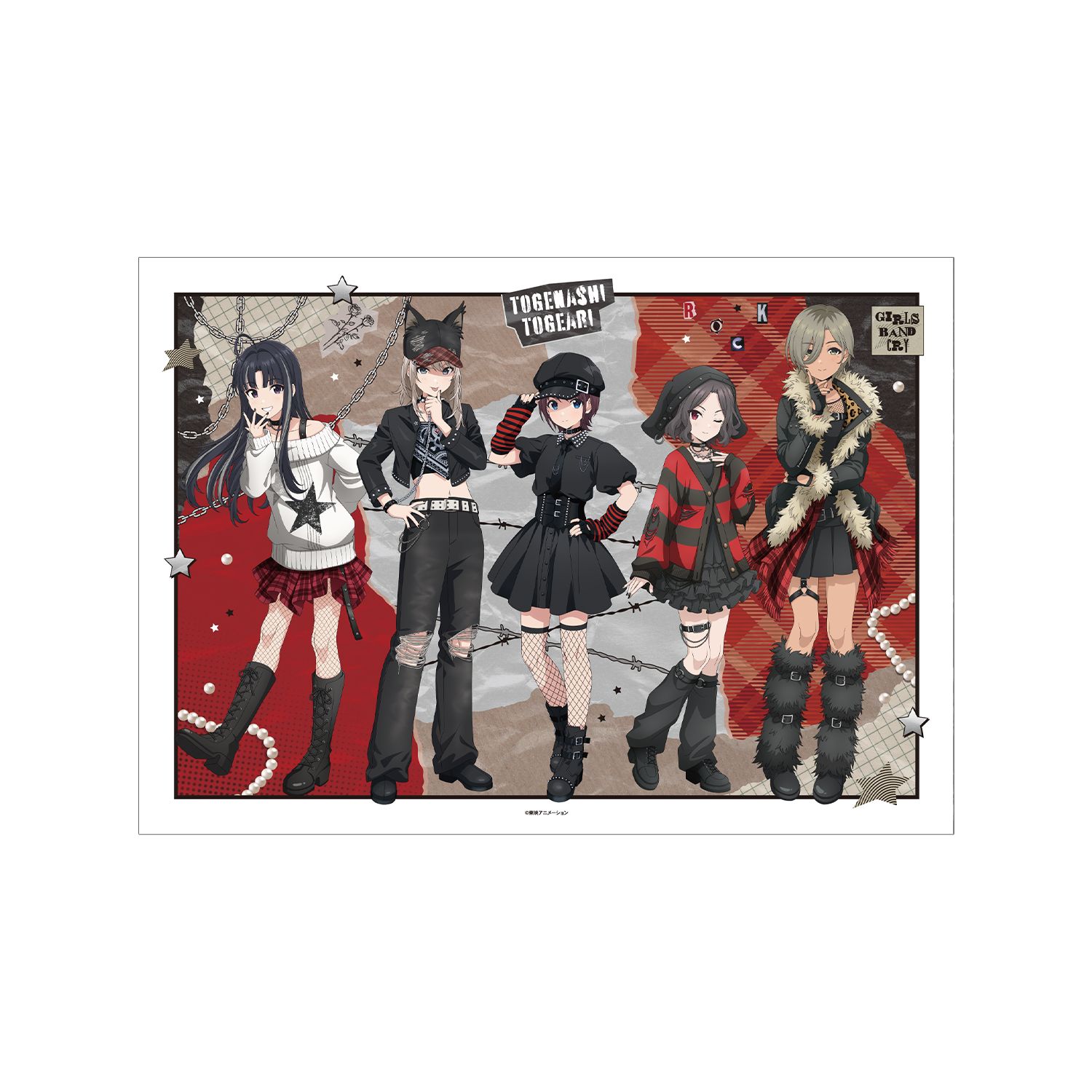 ガールズバンドクライ 描き下ろし トゲナシトゲアリ 集合 パンクファッションver. A3マット加工ポスター - AniSmile