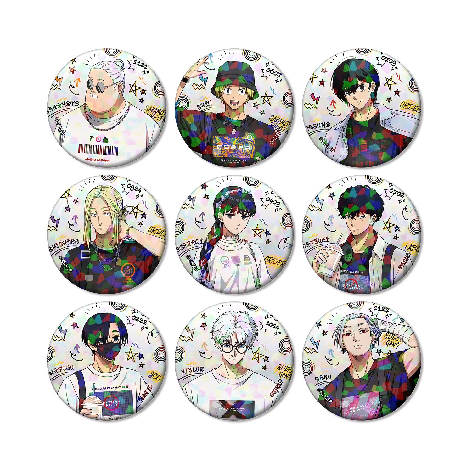 TVアニメ『SAKAMOTO DAYS』 描き下ろし ショッピングver. トレーディングホログラム缶バッジ(単位/単品) Image 3 | AniSmile