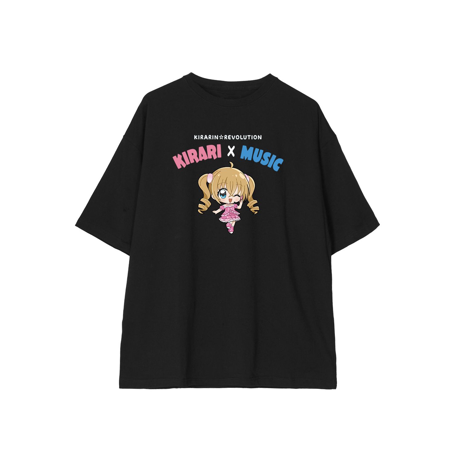 きらりん☆レボリューション 月島きらり ちびキャラ 音楽ver. BIGシルエットTシャツユニセックス(サイズ/M) - AniSmile