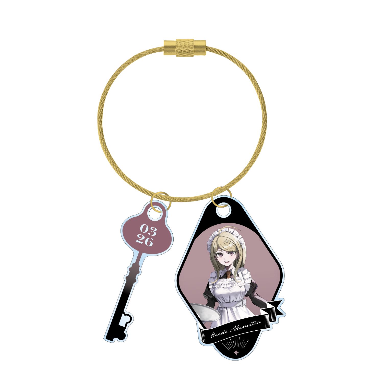ダンガンロンパシリーズ 緜さんイラスト 赤松楓 メイド&執事ver. 2連ワイヤーアクリルキーホルダー 图片 5 | AniSmile