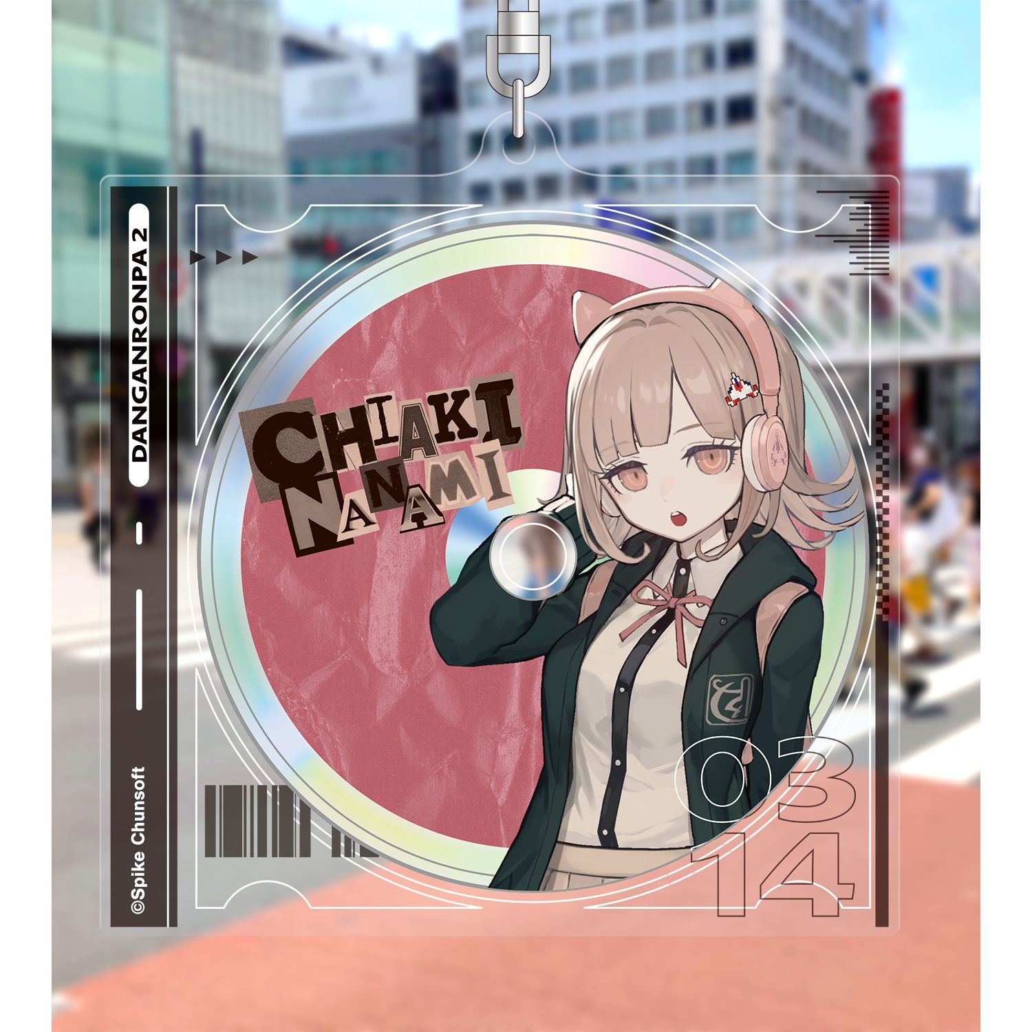 ダンガンロンパシリーズ lackさんイラスト 七海 千秋 ヘッドフォンver. BIGアクリルキーホルダー 图片 6 | AniSmile