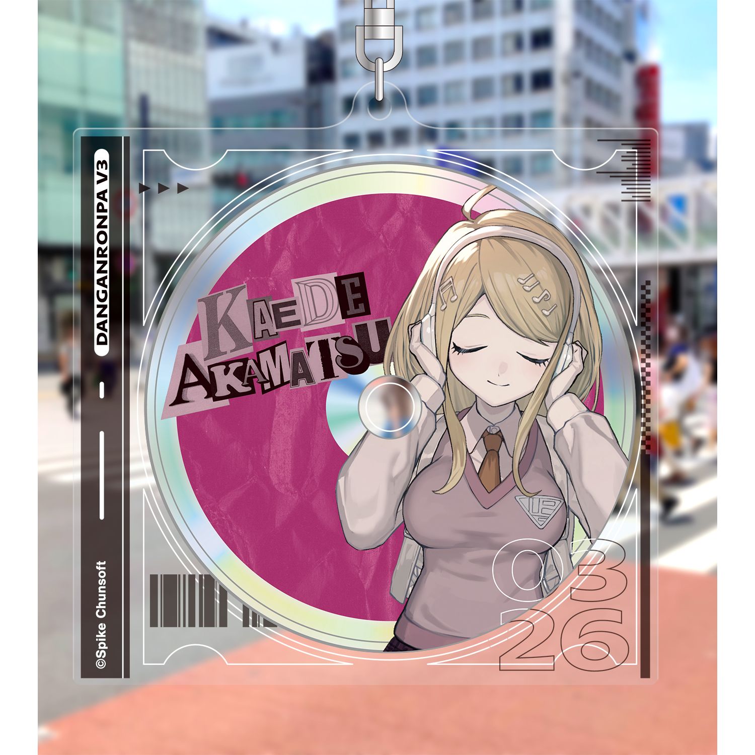 ダンガンロンパシリーズ lackさんイラスト 赤松 楓 ヘッドフォンver. BIGアクリルキーホルダー 图片 6 | AniSmile