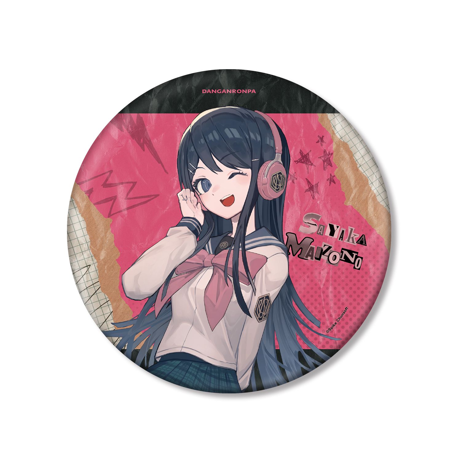 ダンガンロンパシリーズ lackさんイラスト 舞園 さやか ヘッドフォンver. BIG缶バッジ 图片 5 | AniSmile