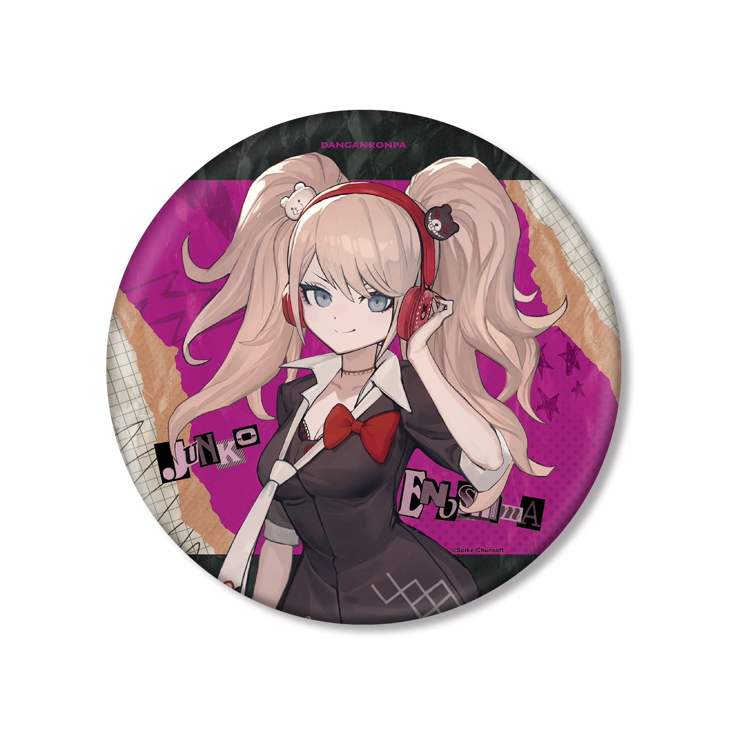 ダンガンロンパシリーズ lackさんイラスト 江ノ島 盾子 ヘッドフォンver. BIG缶バッジ 图片 5 | AniSmile
