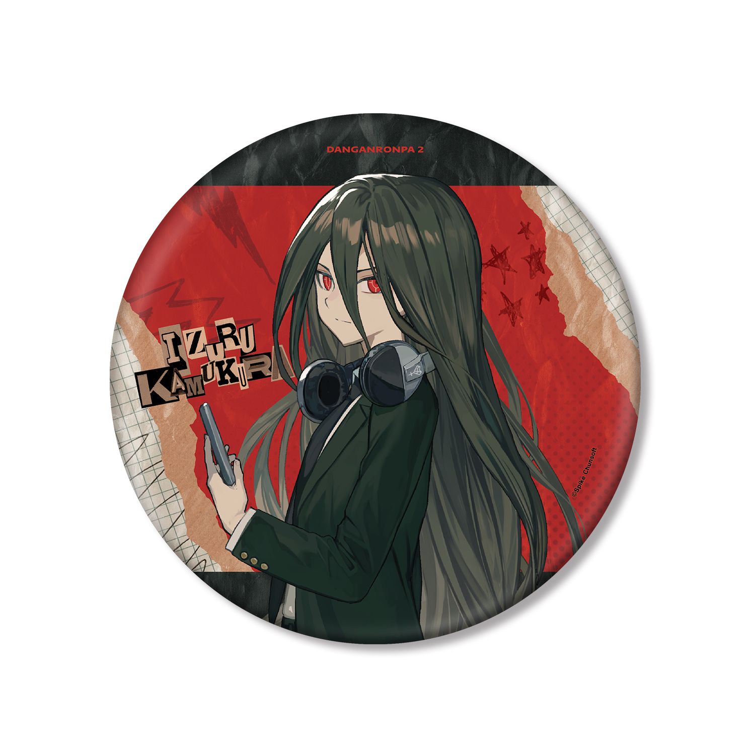 ダンガンロンパシリーズ lackさんイラスト カムクラ イズル ヘッドフォンver. BIG缶バッジ 图片 5 | AniSmile