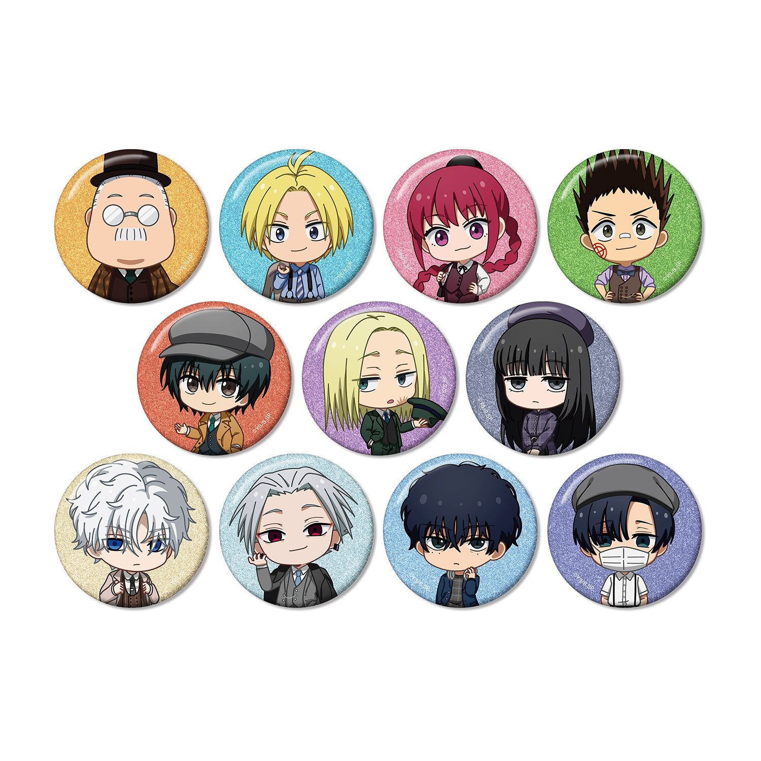 TVアニメ『SAKAMOTO DAYS』 トレーディング ちびキャラ 英国風ver. グリッター缶バッジ(単位/単品) - AniSmile