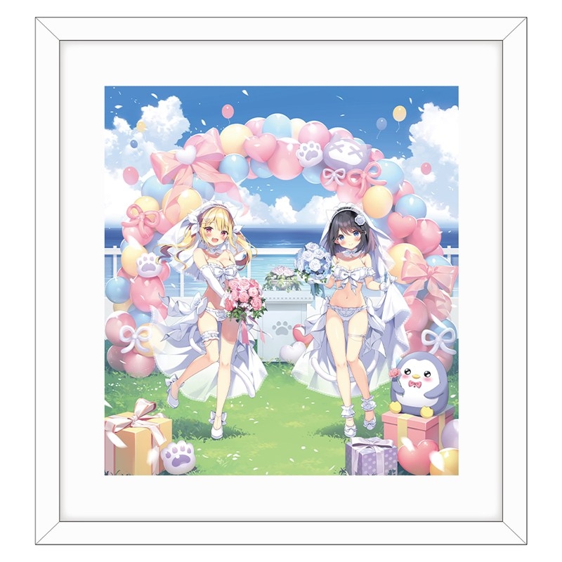 [ぱん先生]描き下ろし複製原画(白雪結梨&有栖川瑠々/ウエディング) - AniSmile