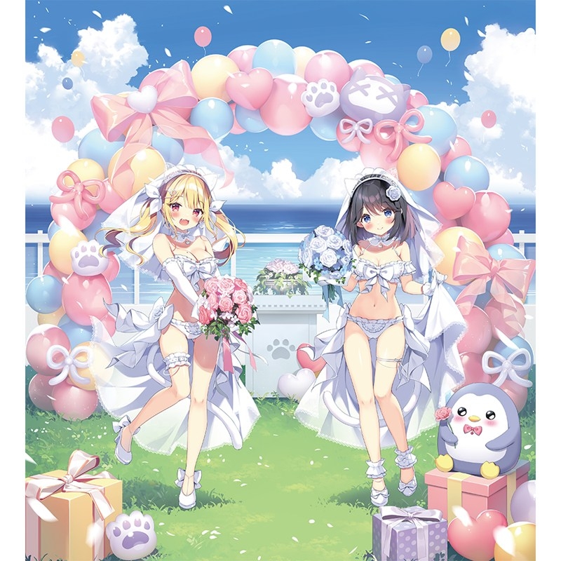 [ぱん先生]描き下ろし複製原画(白雪結梨&有栖川瑠々/ウエディング) Image 2 | AniSmile