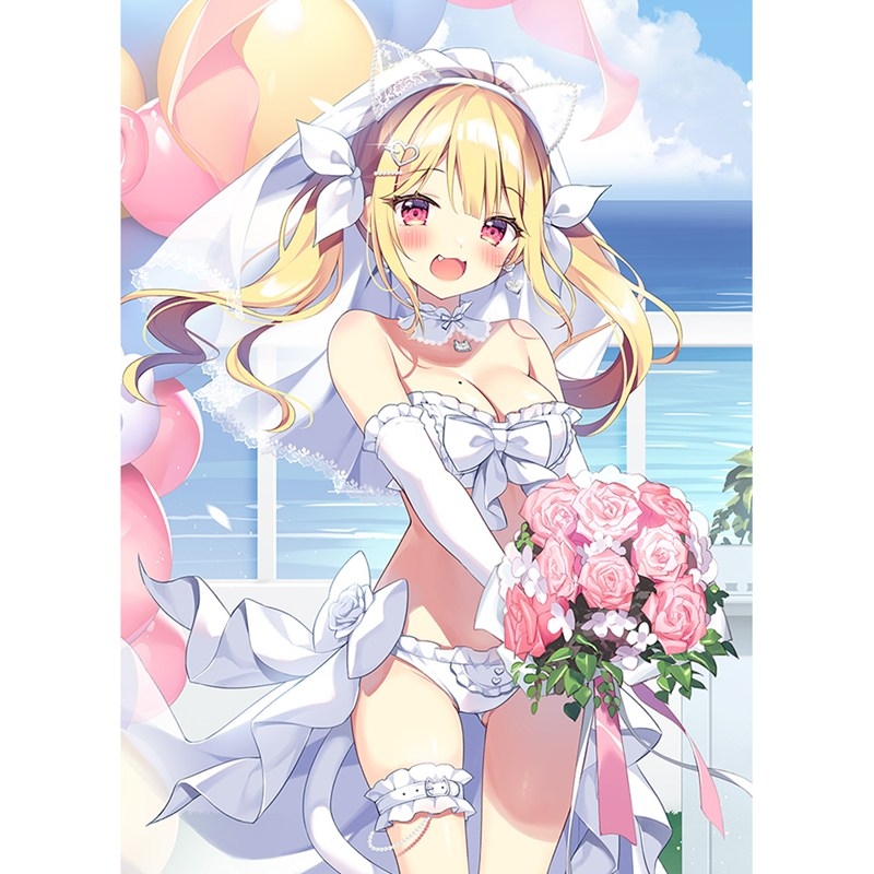 [ぱん先生]描き下ろしB2タペストリー(有栖川瑠々/ウエディング)Wスエード - AniSmile