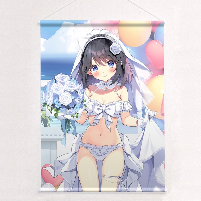 [ぱん先生]描き下ろしB2タペストリー(白雪結梨/ウエディング)Wスエード Image 2 | AniSmile