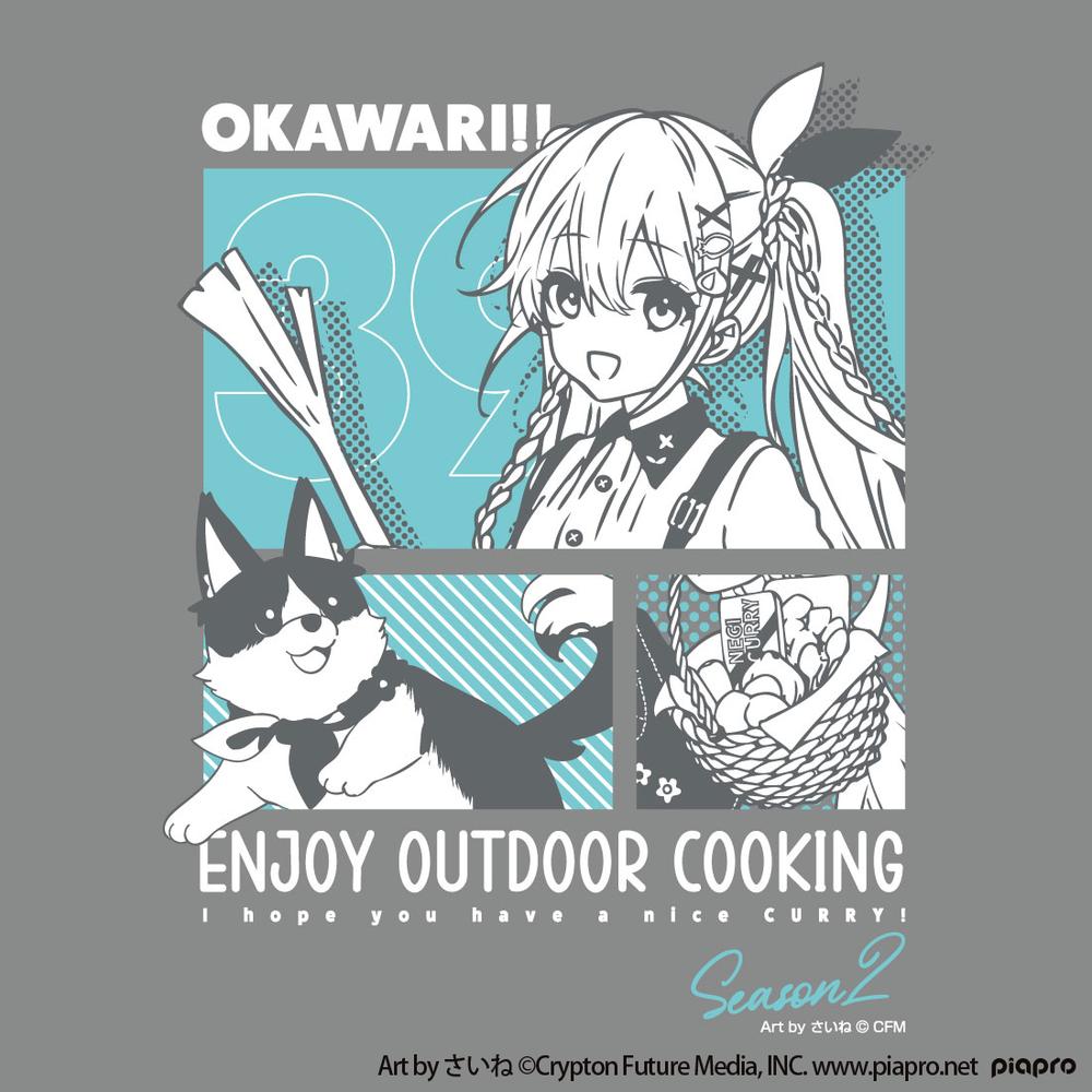 初音ミク OUTDOOR COOKING OKAWARI!! Tシャツ M Image 2 | AniSmile