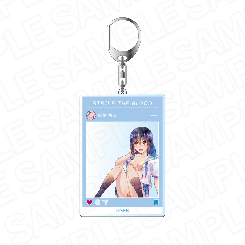 ストライク・ザ・ブラッドFINAL SNS風アクリルキーホルダー PALE TONE series 姫柊 雪菜 尻もち ver. - AniSmile