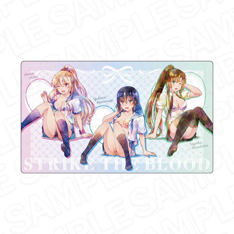 ストライク・ザ・ブラッドFINAL ラバーデスクマット PALE TONE series 雪菜&浅葱&紗矢華 尻もち ver. - AniSmile