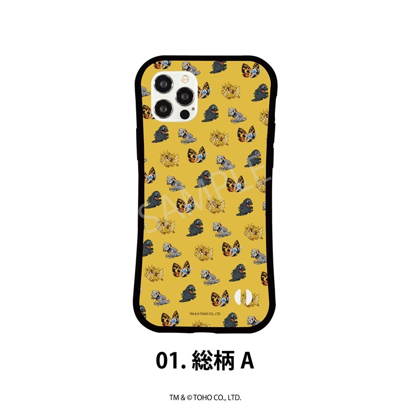 ゴジラシリーズ グリップスマホケース(iPhone17) 01.総柄A 图片 2 | AniSmile