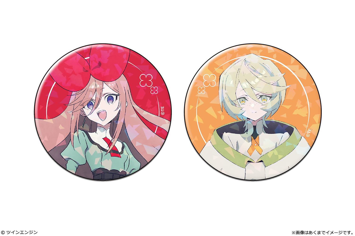 『THE RIBBON HERO リボンヒーロー』 ホログラム缶バッジセット 01 サファイア&パイン - AniSmile
