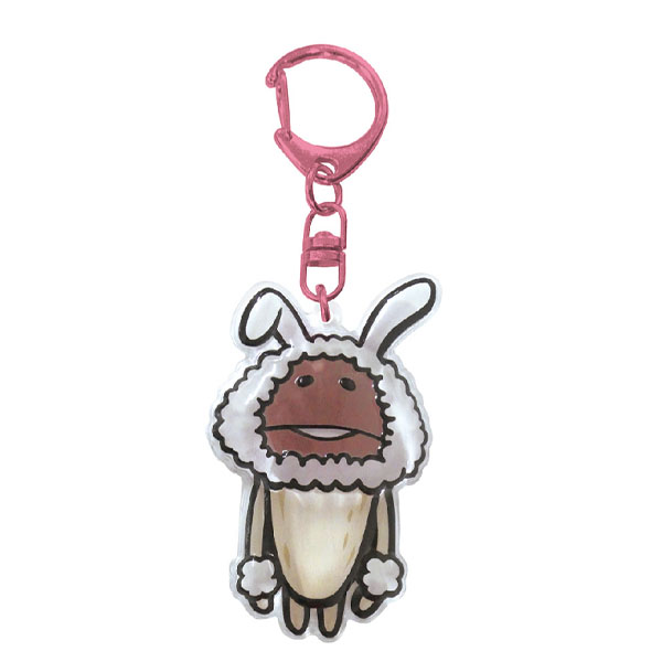 おさわり探偵 なめこ栽培キット ぷっくりったいキーホルダー 白ウサギなめこ - AniSmile