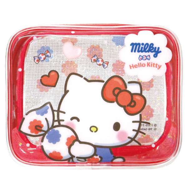 milky×サンリオキャラクターズ キラキラクリアポーチ ハローキティ - AniSmile