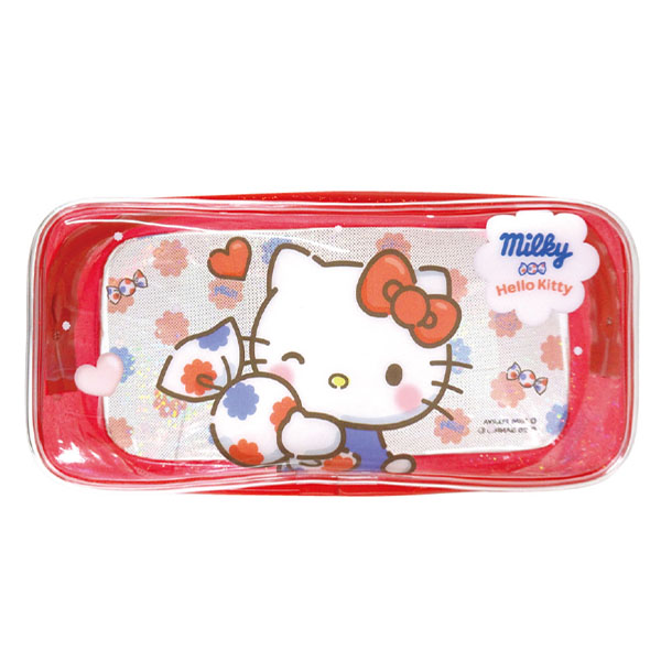 milky×サンリオキャラクターズ キラキラスクエアポーチ ハローキティ - AniSmile