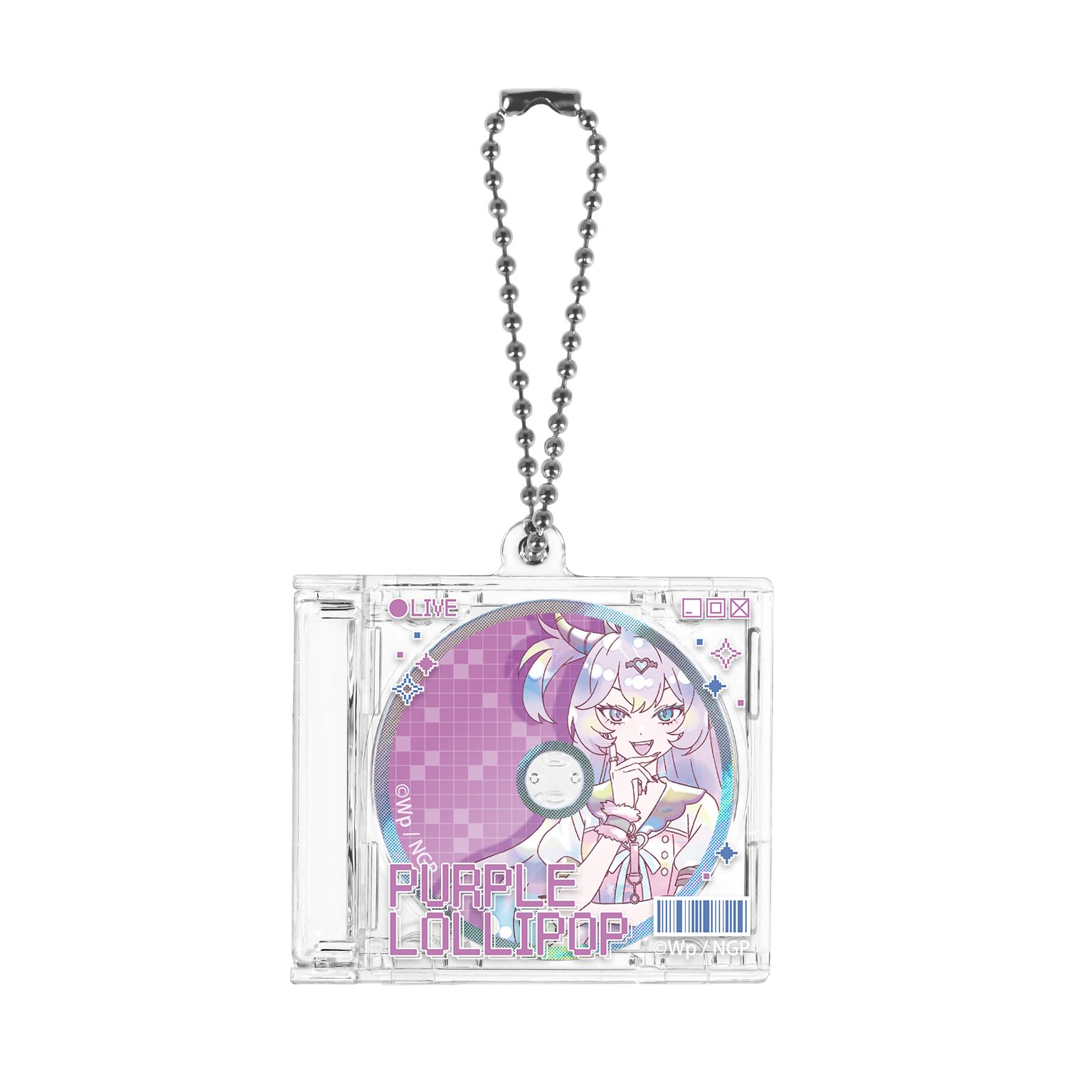 アニメ「NEEDY GIRL OVERDOSE」 パープル・ロリポップ Ani-Art KAWAII label CDジャケット型キーホルダー Image 2 | AniSmile