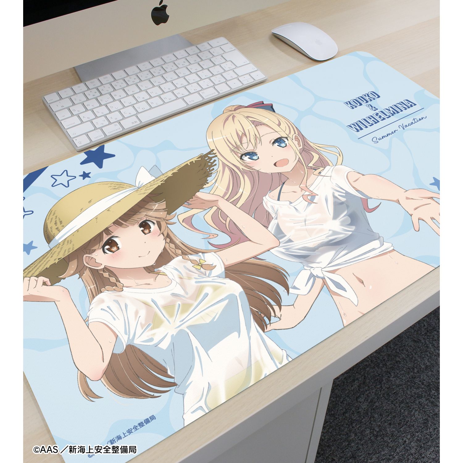劇場版 ハイスクール・フリート 描き下ろし 納沙 幸子&ヴィルヘルミーナ 海辺ver. マルチデスクマット 图片 3 | AniSmile