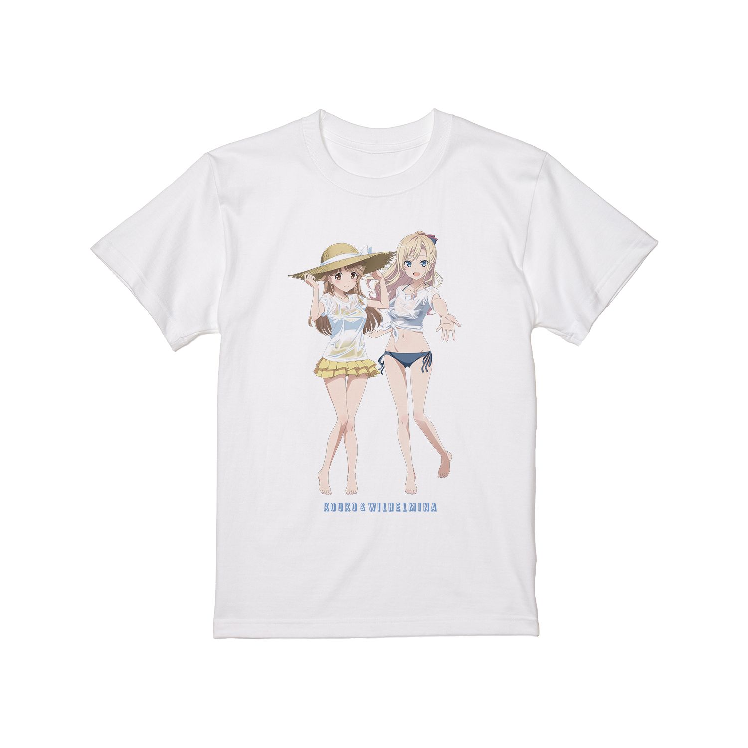 劇場版 ハイスクール・フリート 描き下ろし 納沙 幸子&ヴィルヘルミーナ 海辺ver. Tシャツレディース(サイズ/XXXL) 图片 2 | AniSmile